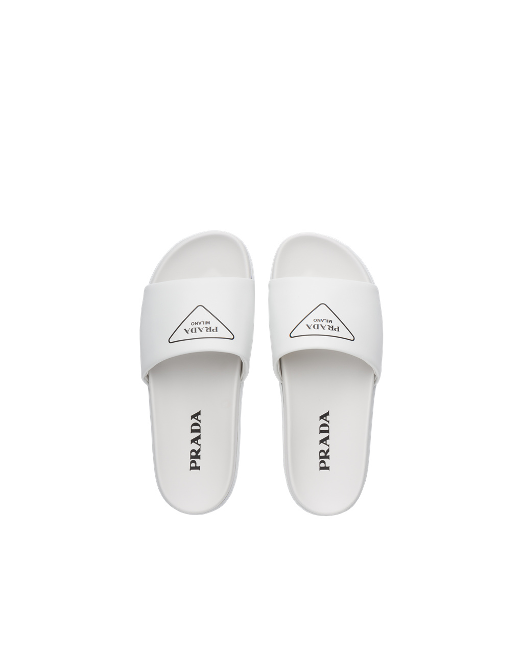 Prada Cuero Slides Blancas | 52981-UXFJ