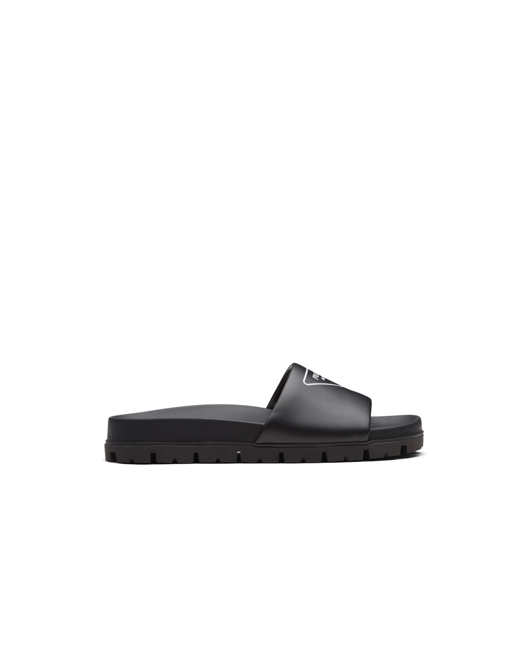 Prada Cuero Slides Negras | 98514-QGFS