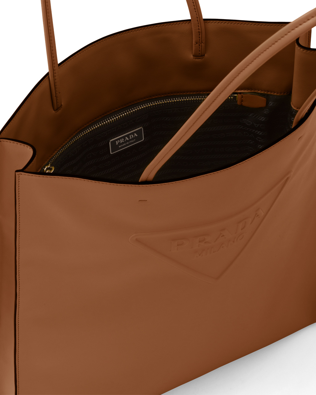 Prada Cuero Tote Bag Cognac | 64175-GKJH