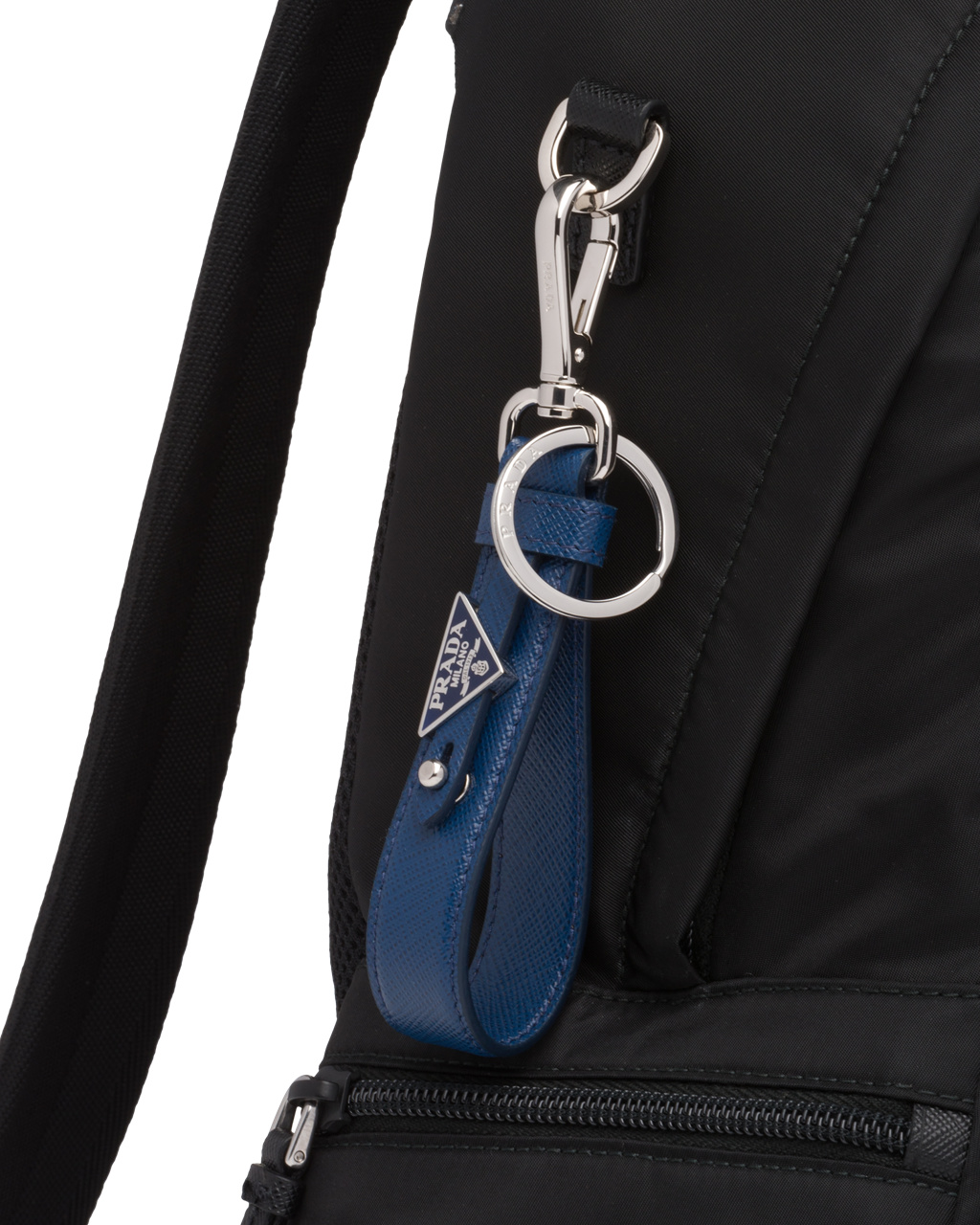 Prada Customized Saffiano Cuero Keychain Bluette | 27386-KRLA