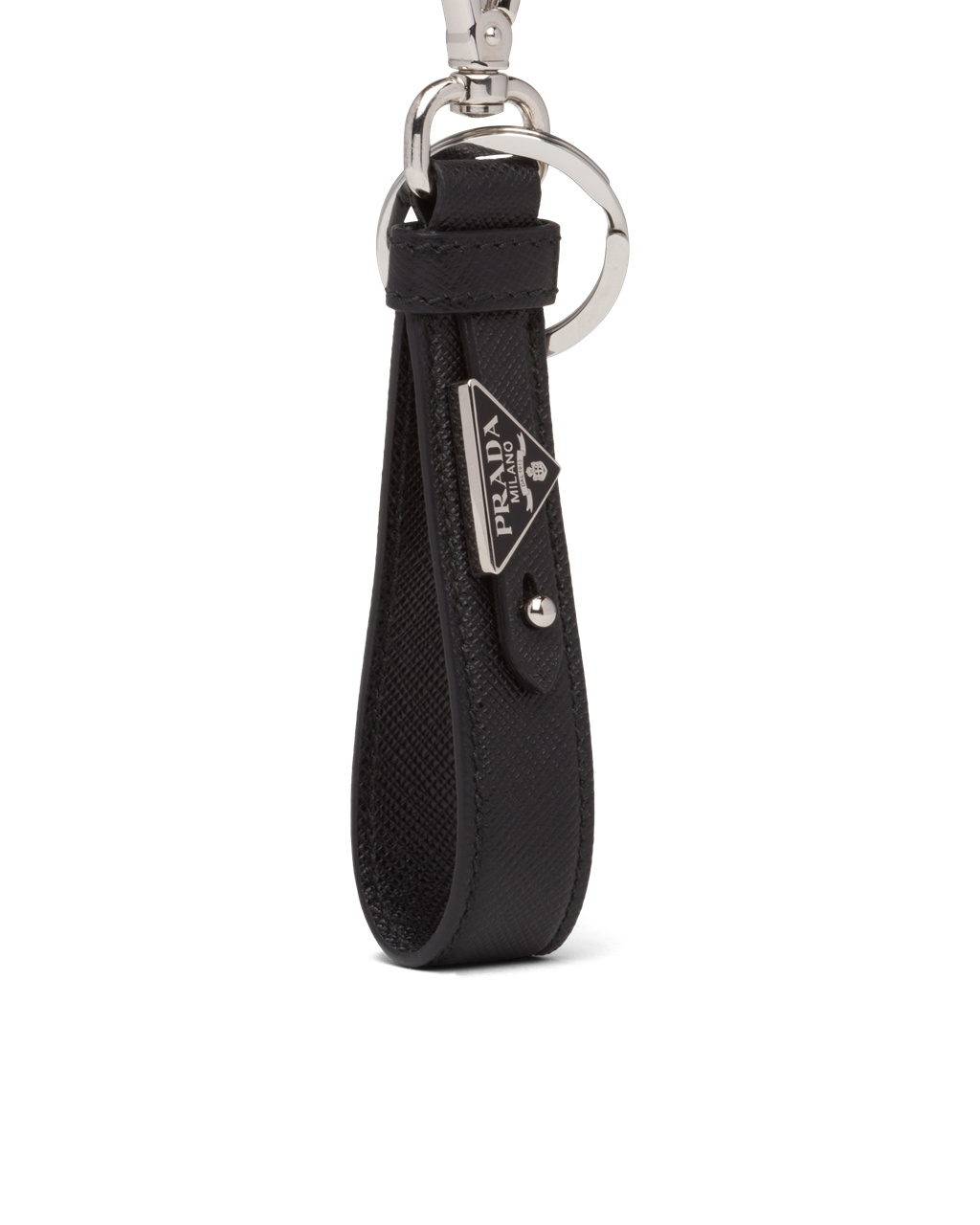 Prada Customized Saffiano Cuero Keychain Negras | 34856-QPLE