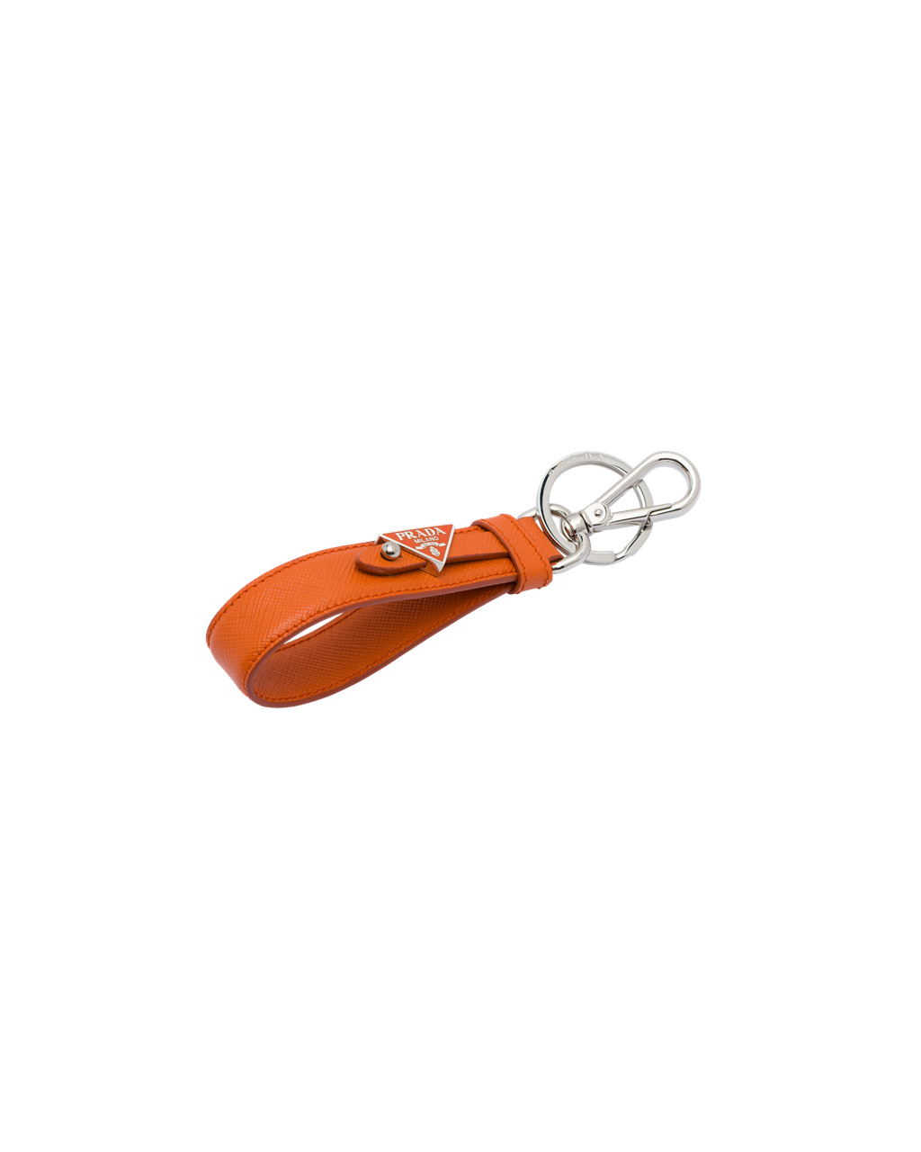 Prada Customized Saffiano Cuero Keychain Papaya | 97510-LRFK