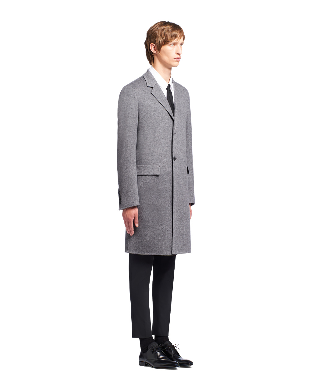 Prada Double Cashmere Coat Slate Gray | 54021-TLUC