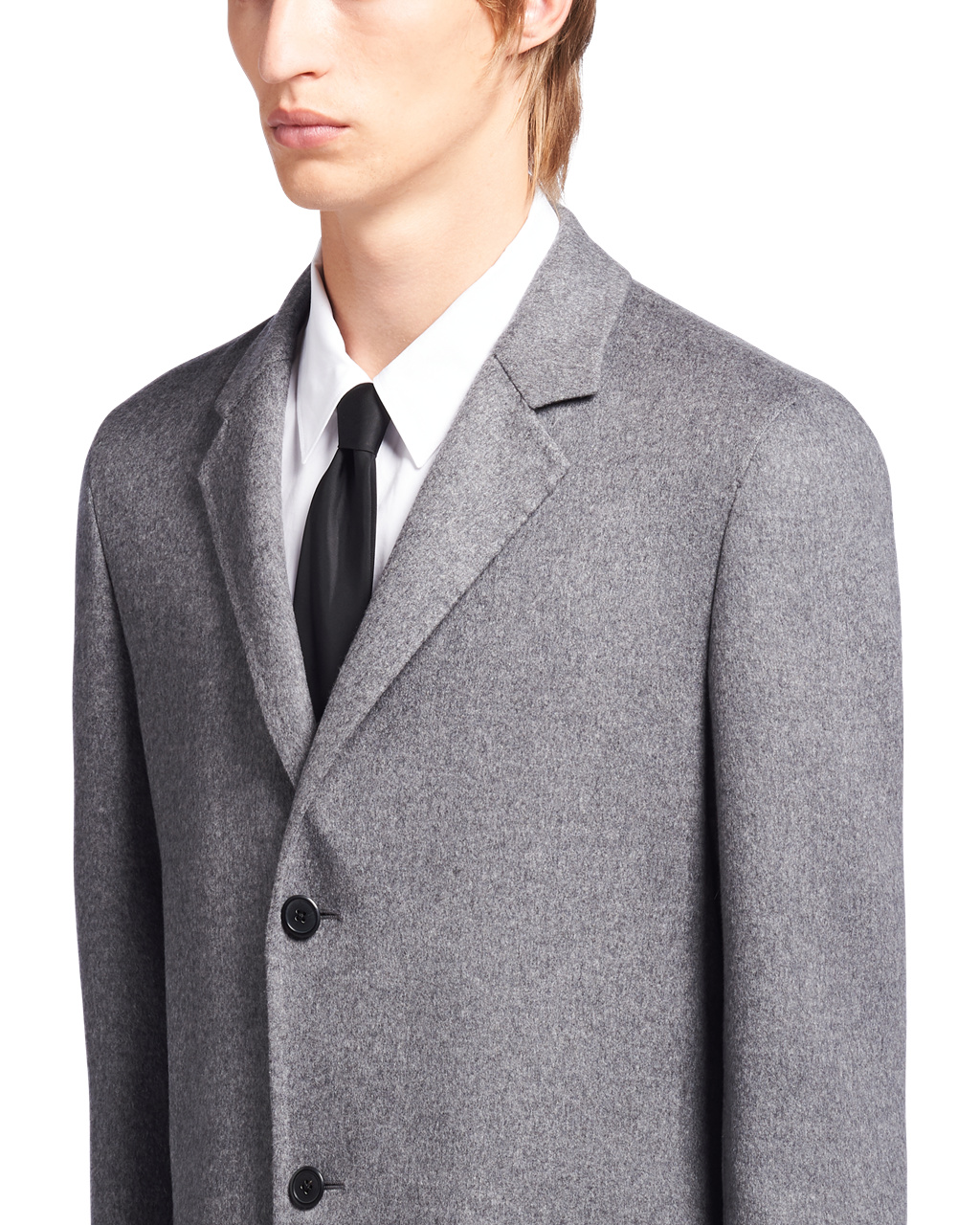 Prada Double Cashmere Coat Slate Gray | 54021-TLUC