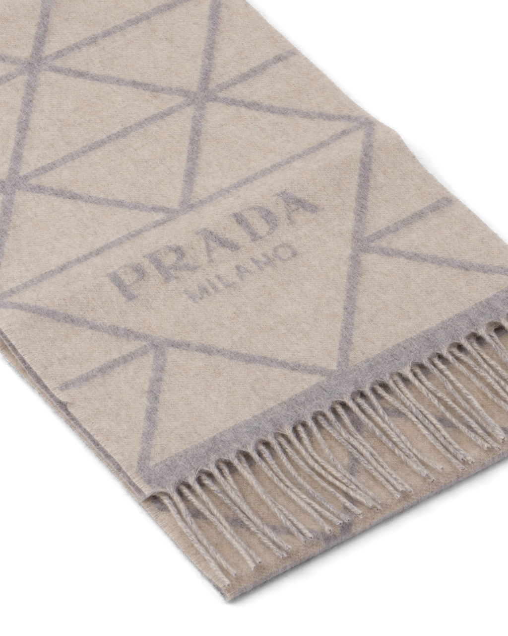 Prada Double Cashmere Scarf Gris | 71432-FDJI