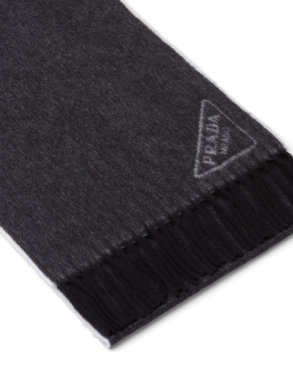 Prada Double Cashmere Scarf Negras Blancas | 15896-MVCA