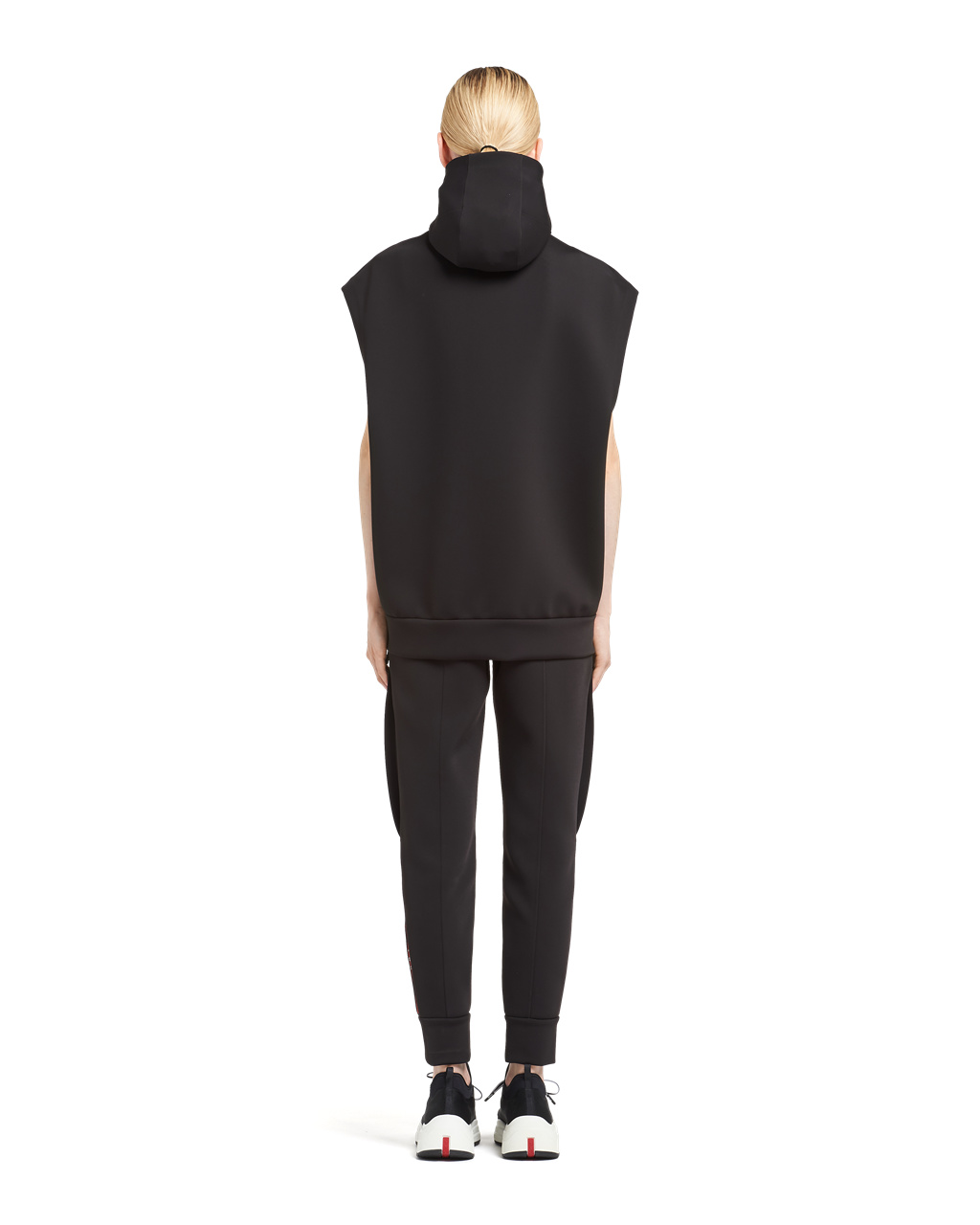 Prada Double Technical Jersey Hoodie Vest Negras | 64052-BJQE