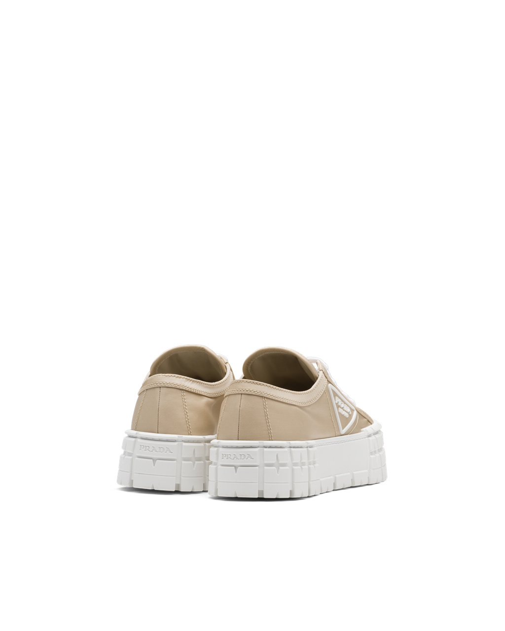 Prada Double Wheel Nylon Gabardine Sneakers Beige | 58176-SOMU