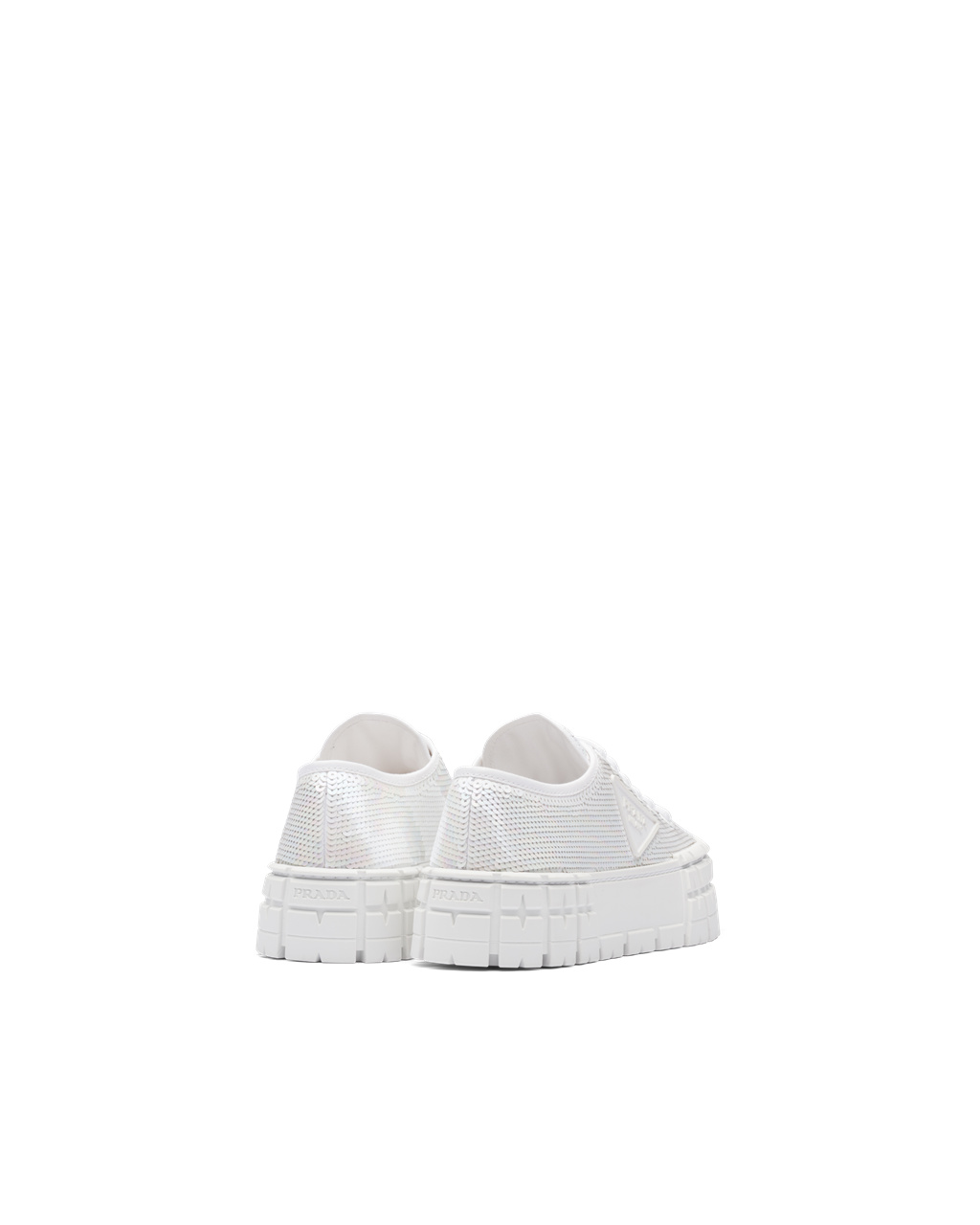 Prada Double Wheel Sequin Sneakers Blancas | 97602-UVWZ