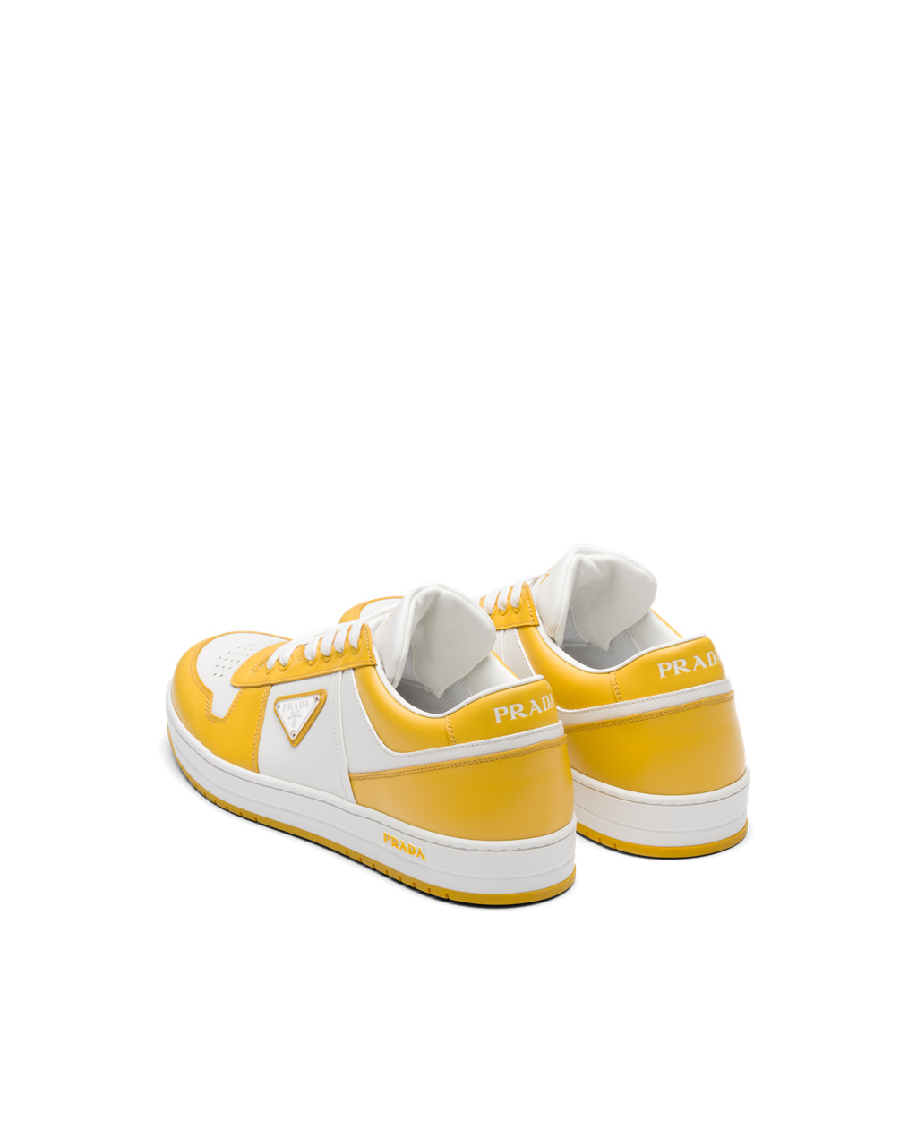 Prada Downtown Cuero Sneakers Blancas | 83620-RGKS