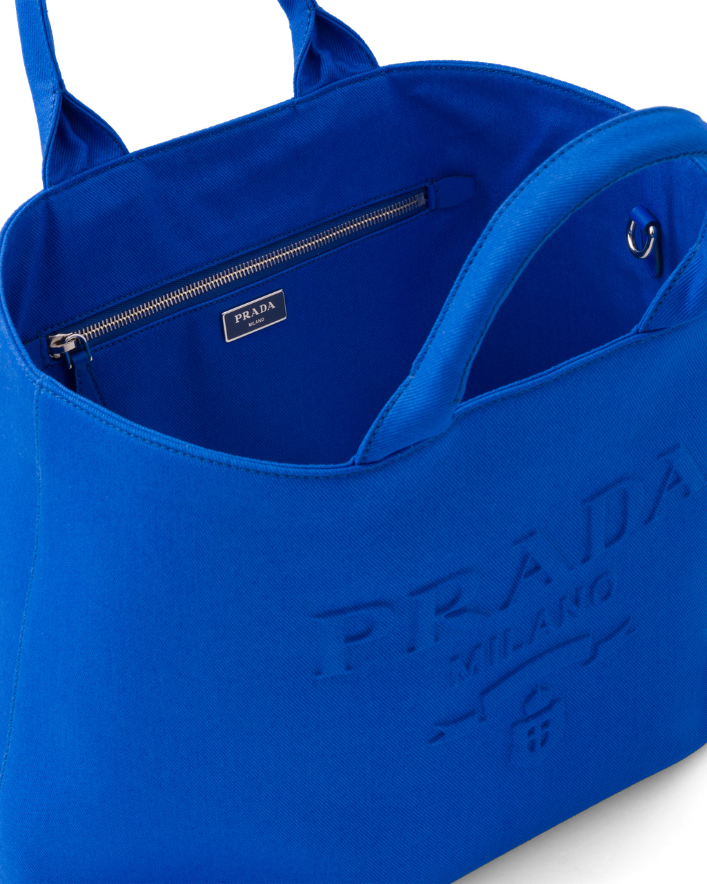 Prada Drill Tote Bag Azules Claro | 26078-BRVA