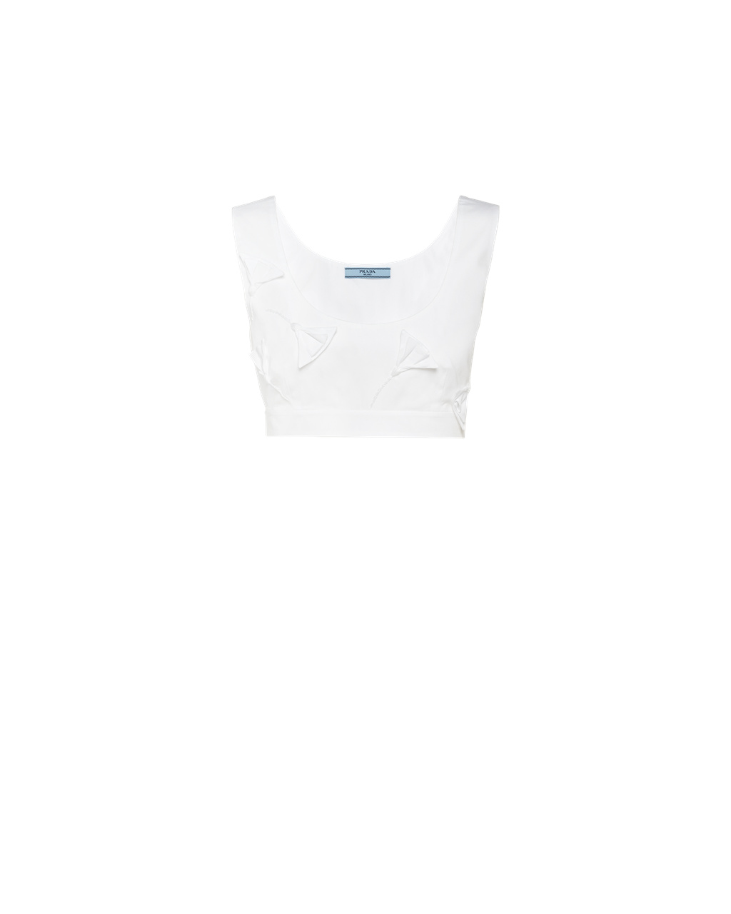 Prada Embroidered Poplin Top Blancas | 14269-TRDA