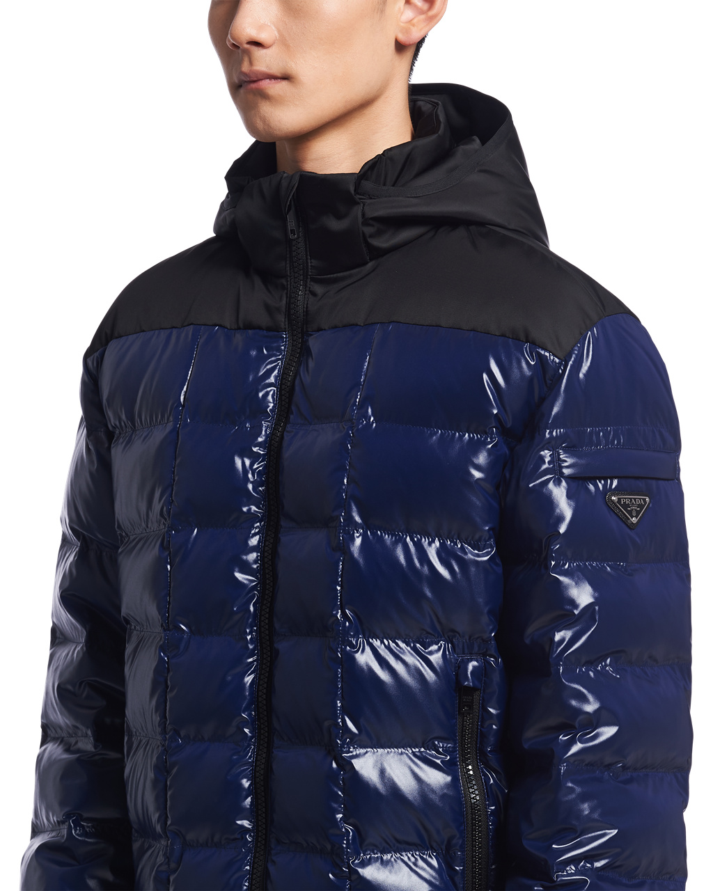 Prada Encapuchado Nylon Down Jacket Azules | 59184-CTXL