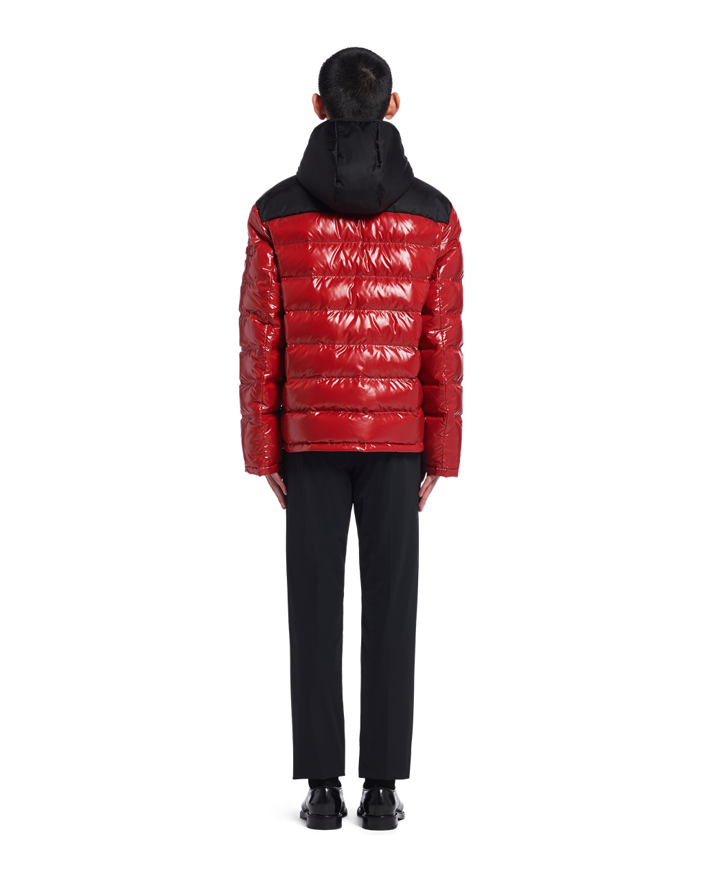 Prada Encapuchado Nylon Down Jacket Rojas | 18405-PZOH