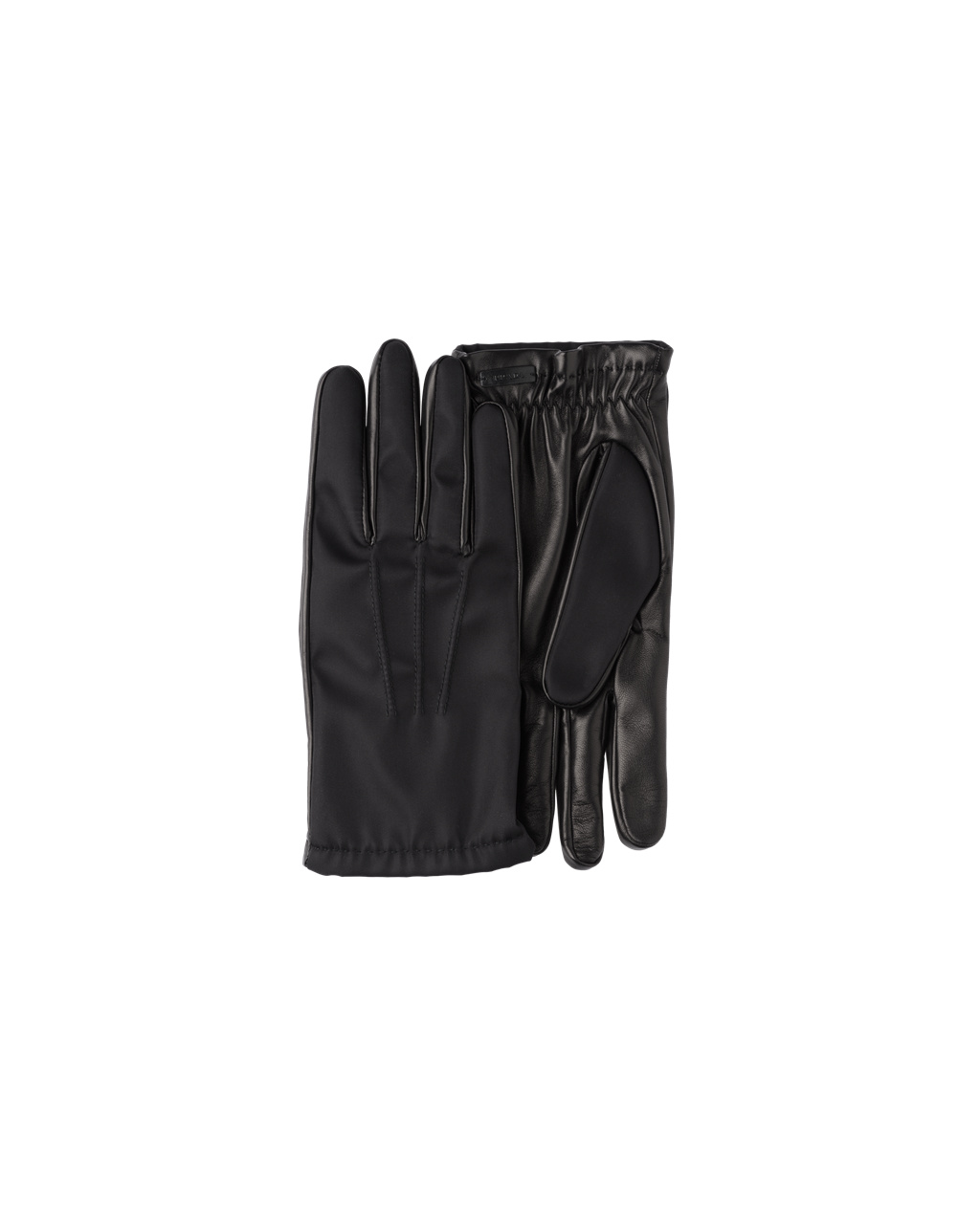 Prada Fabric And Cuero Gloves Negras | 54869-RJCD