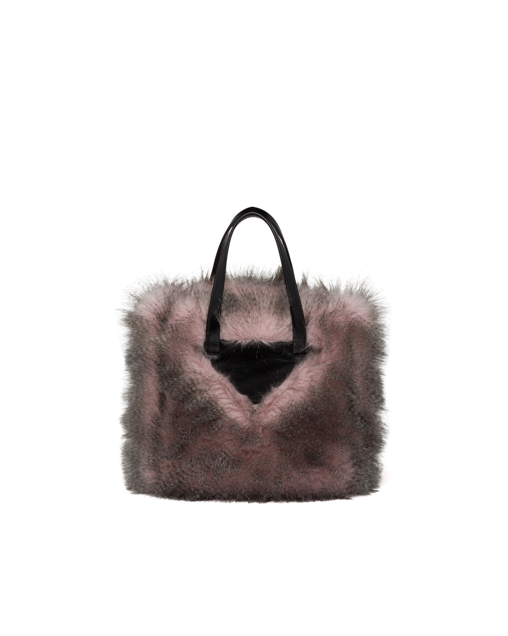 Prada Faux Fur Fabric Tote Bag Blancas Negras | 83146-RIKE