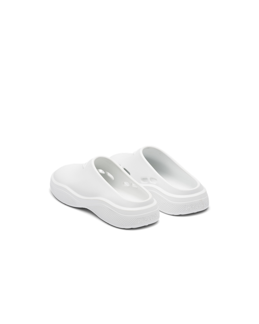 Prada Foam Rubber Mules Blancas | 42516-OJGB