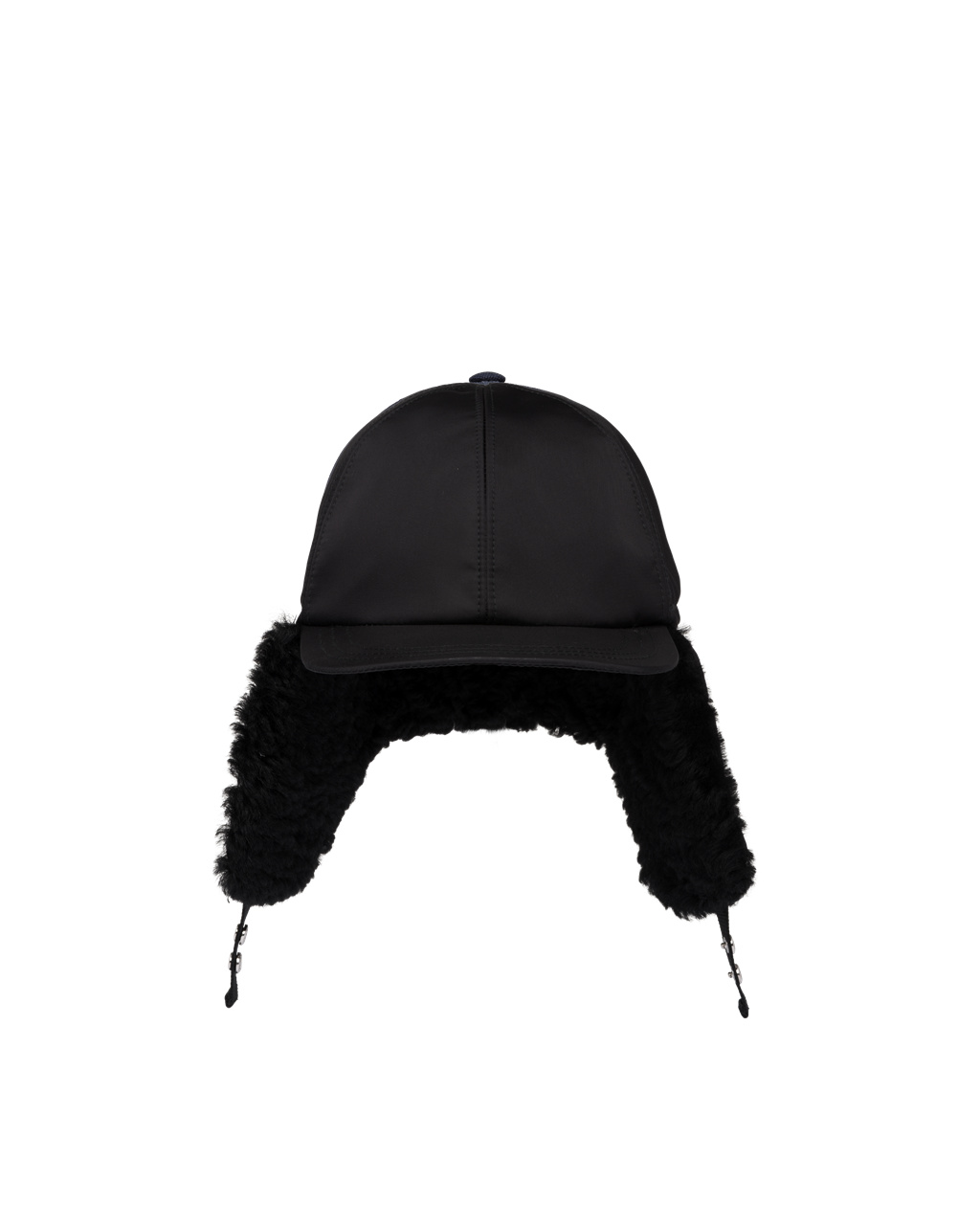 Prada Fur-trimmed Nylon Hat Negras | 03164-SPRQ