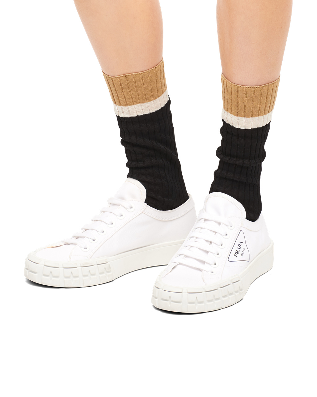 Prada Gabardine Fabric Sneakers Blancas | 04769-UGDZ