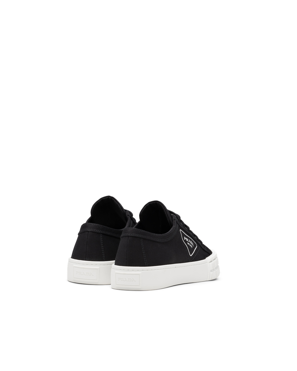 Prada Gabardine Fabric Sneakers Negras Blancas | 54621-ENUY