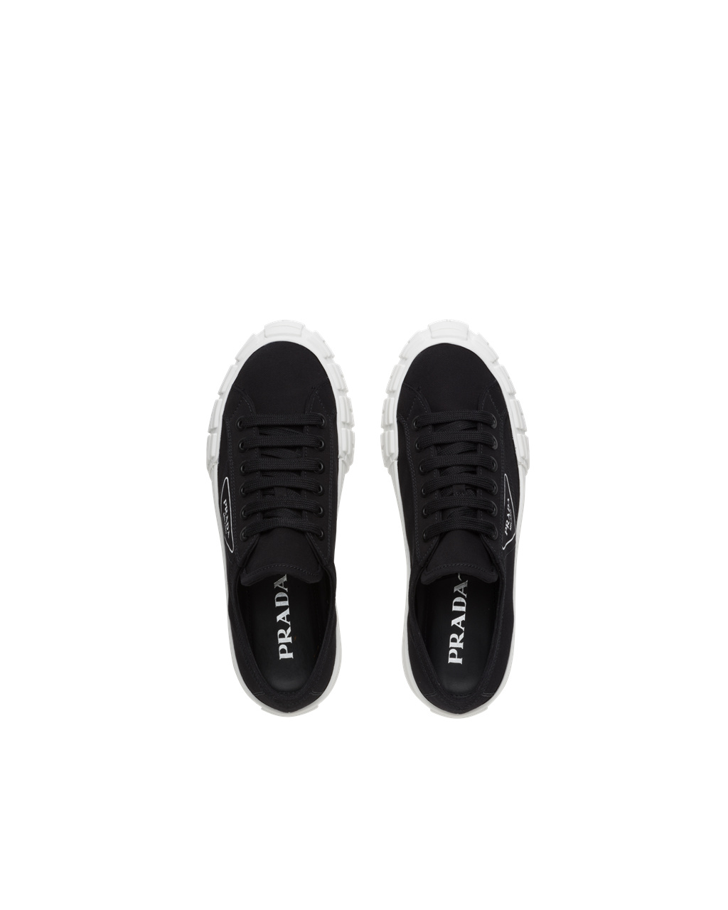 Prada Gabardine Fabric Sneakers Negras Blancas | 54621-ENUY