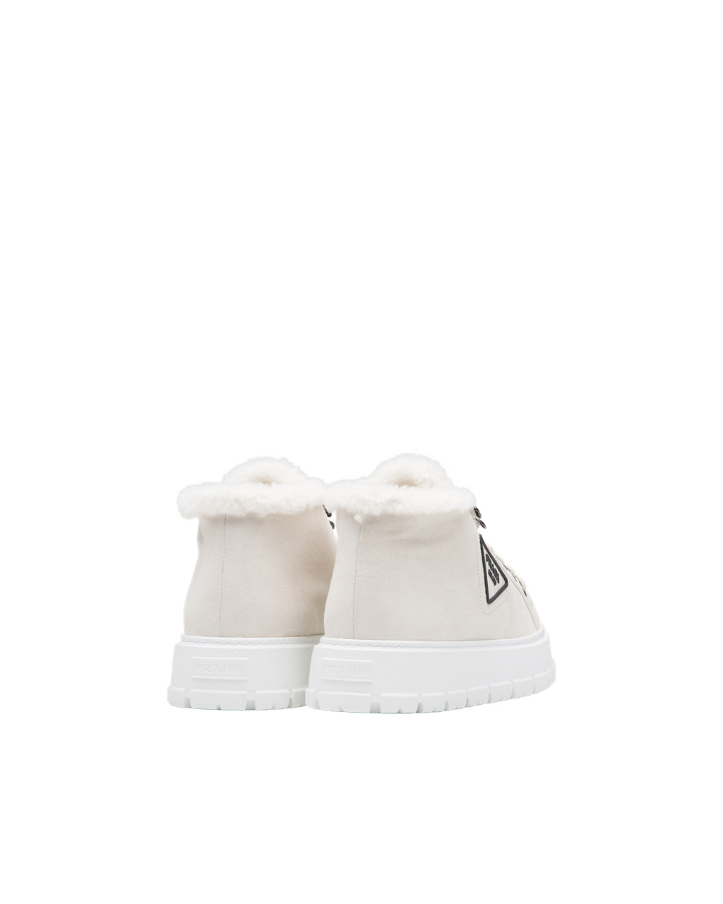 Prada Gamuza Encaje-up Booties Blancas | 17509-JESW