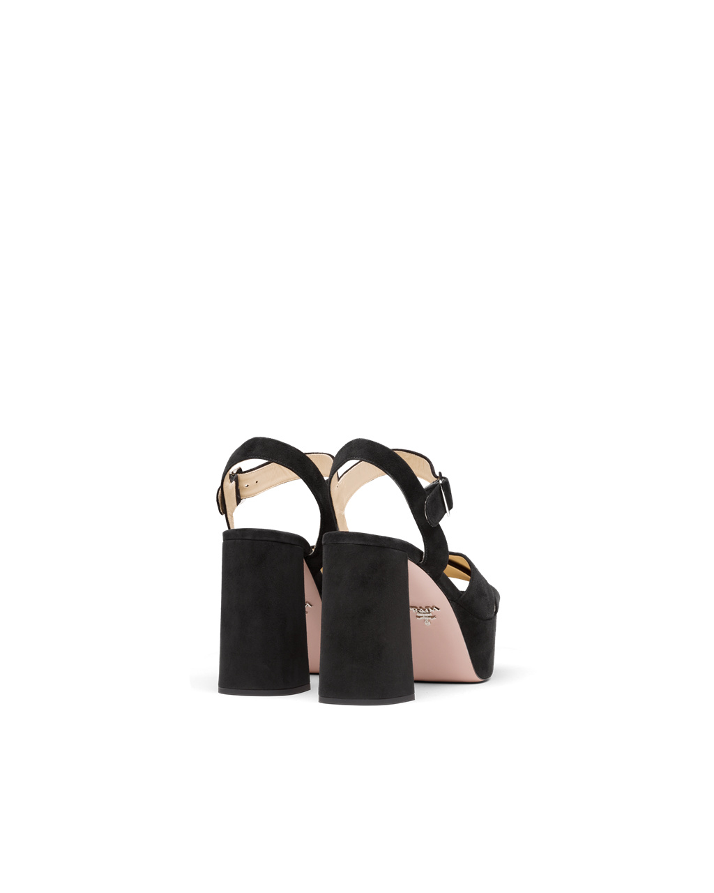 Prada Gamuza Plataforma Sandals Negras | 56784-CERG