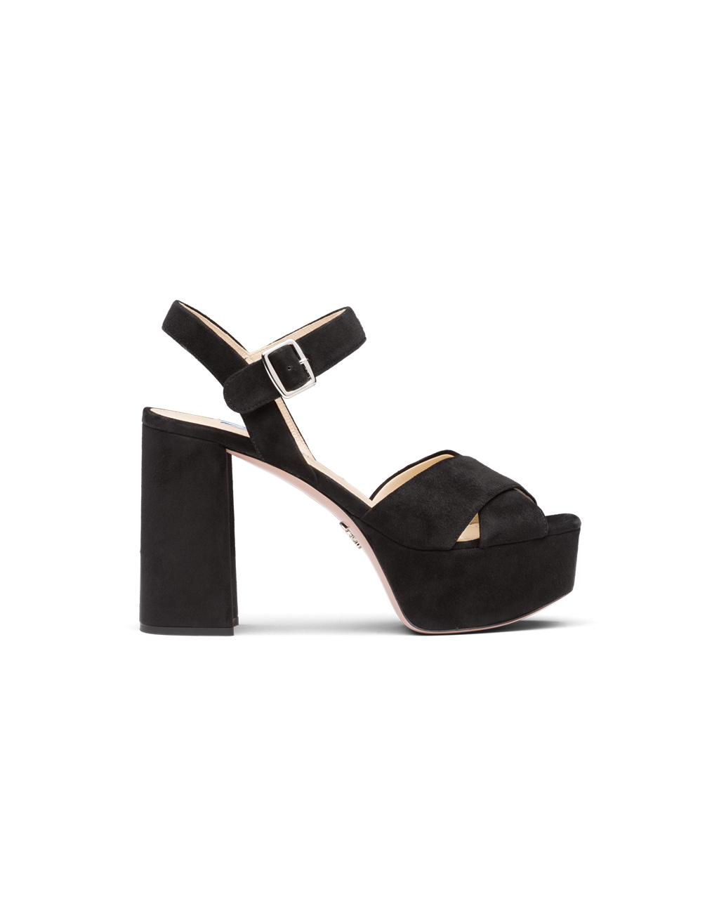 Prada Gamuza Plataforma Sandals Negras | 56784-CERG