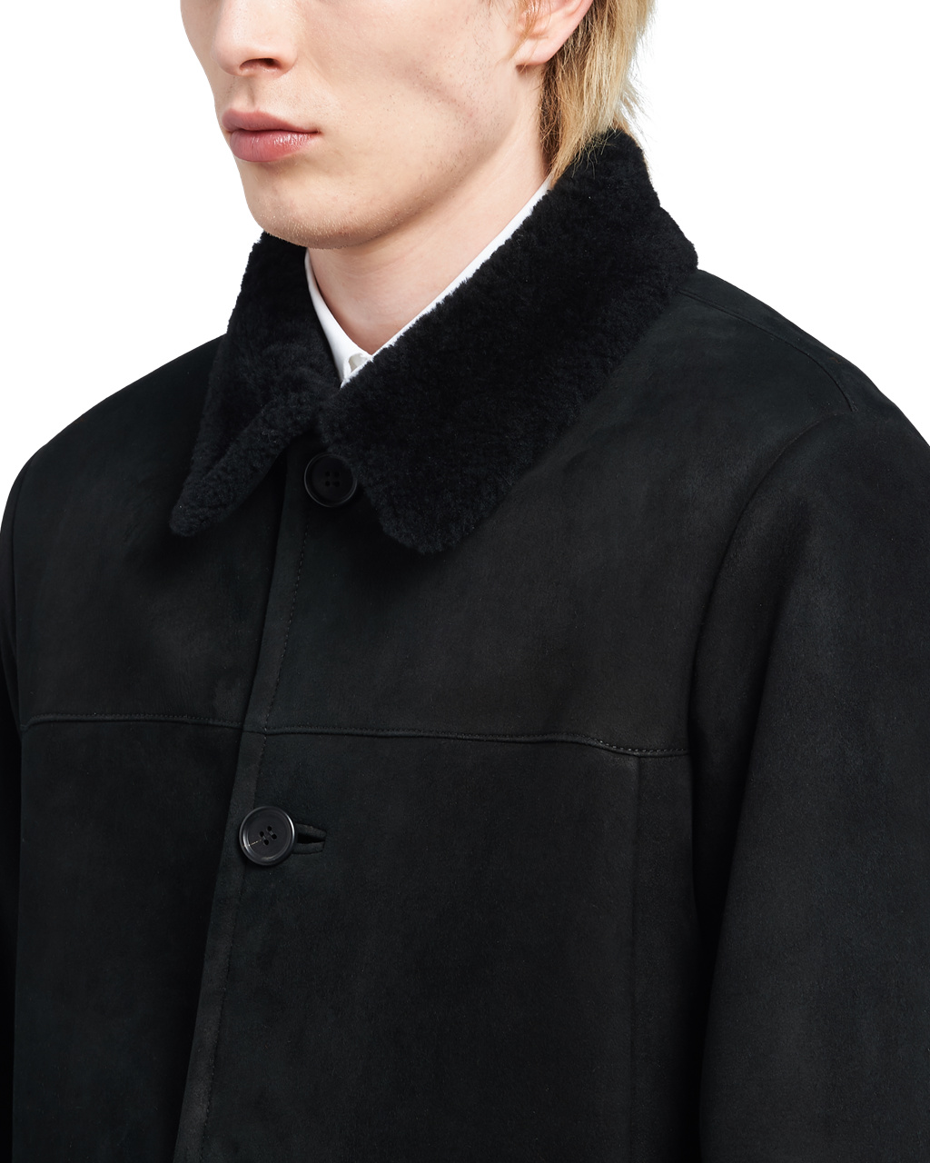 Prada Gamuza Sheepskin Coat Negras | 51869-DXMF