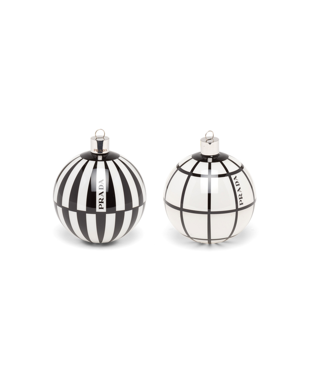 Prada Glass Christmas Ornament Set Blancas Negras | 27948-ZEMR