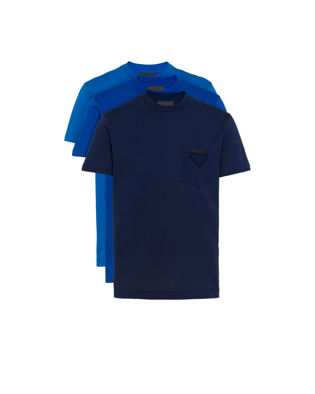 Prada Jersey T-shirt, Three-pack Azul Real Azules Azules Azules Claro | 12437-CLHW