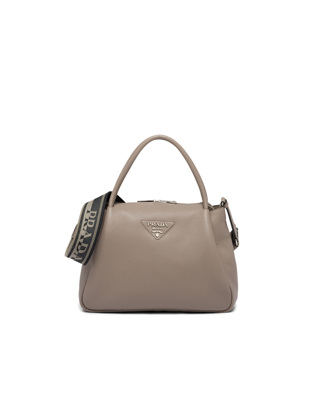 Prada Large Cuero Handbag Clay Gray | 04736-LOTG