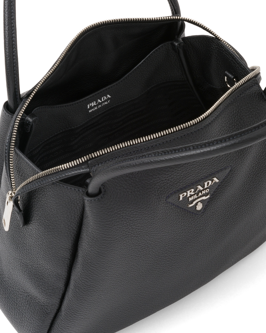 Prada Large Cuero Handbag Negras | 43607-CZBY