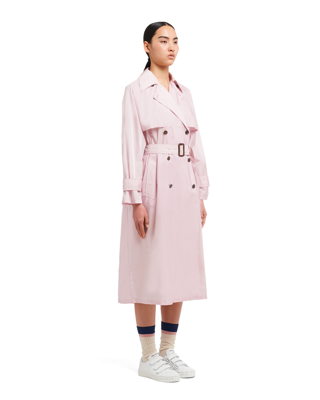 Prada Ligeros Nylon Trench Coat Opaline | 75218-MRXI