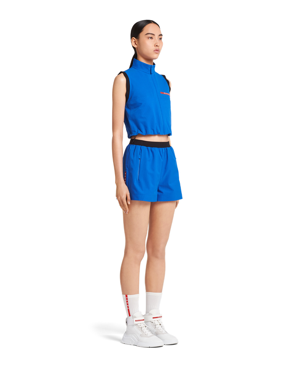 Prada Light Bi-stretch Cropped Vest Azules | 19648-NSVX