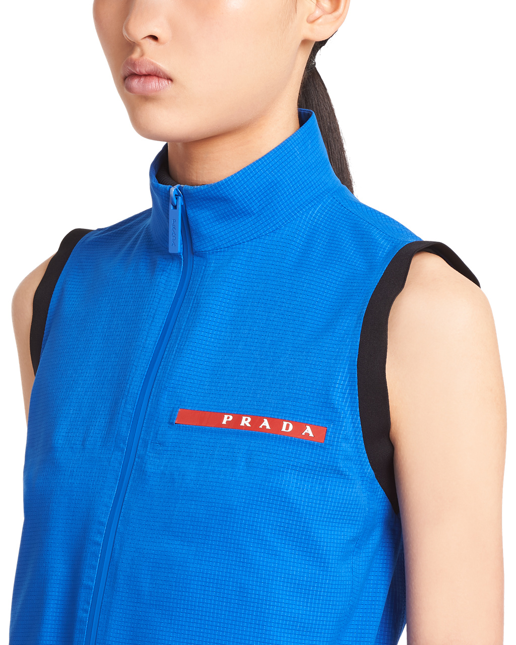 Prada Light Bi-stretch Cropped Vest Azules | 19648-NSVX