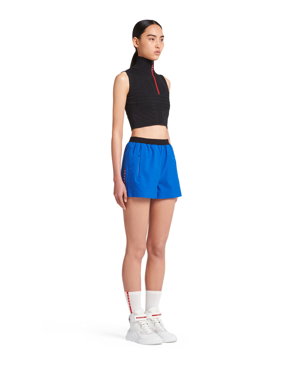 Prada Light Bi-stretch Shorts Azules | 43798-BTKF