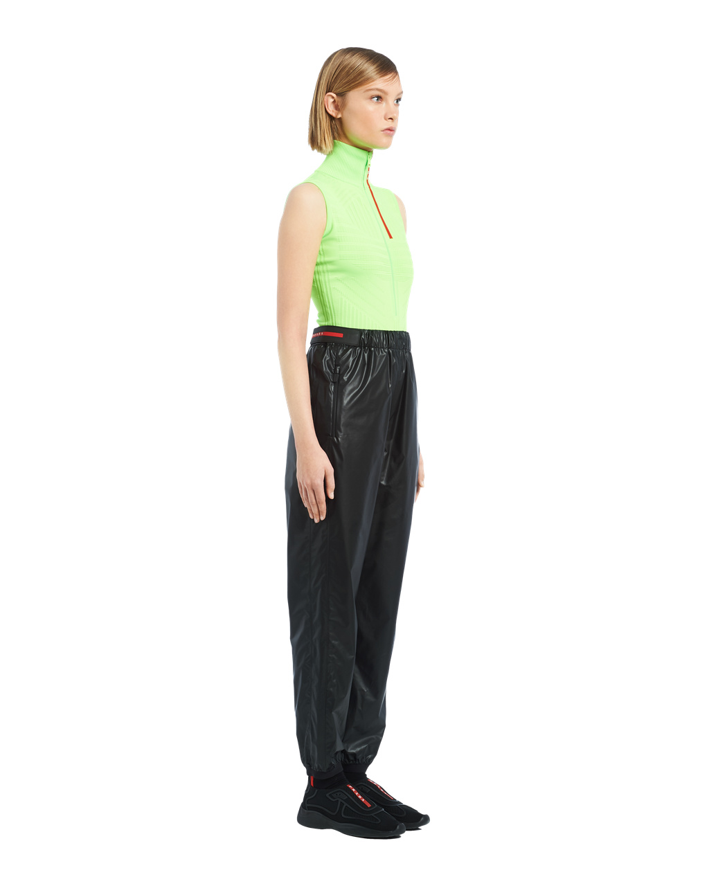 Prada Light Nylon Anchos-leg Pants Negras | 43120-ONVZ