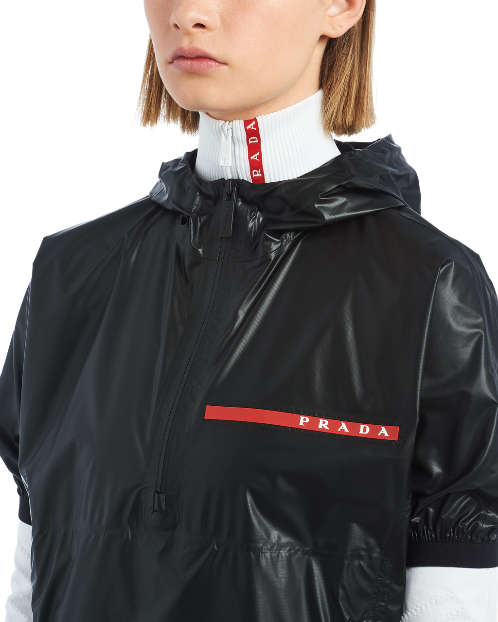 Prada Light Nylon Corta-sleeved Jacket Negras | 40826-YCSX