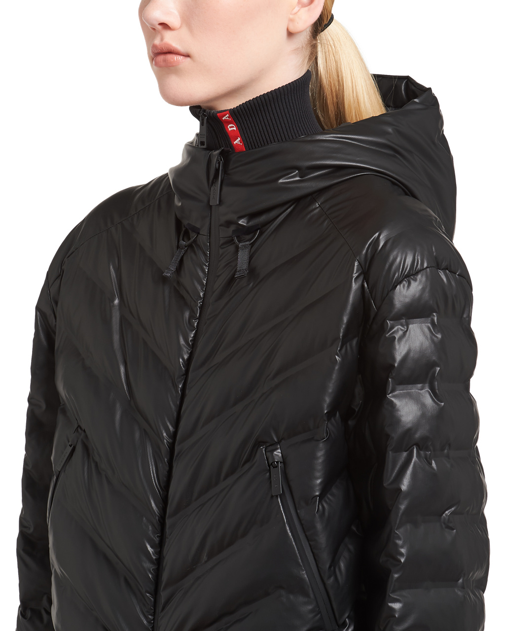 Prada Light Nylon Encapuchado Puffer Jacket Negras | 14780-BKIE