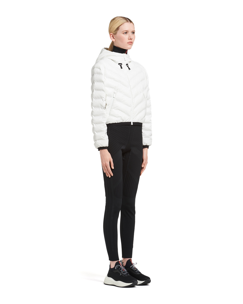 Prada Light Nylon Encapuchado Puffer Jacket Blancas | 50213-PONH