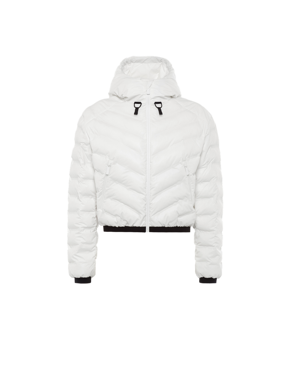 Prada Light Nylon Encapuchado Puffer Jacket Blancas | 50213-PONH