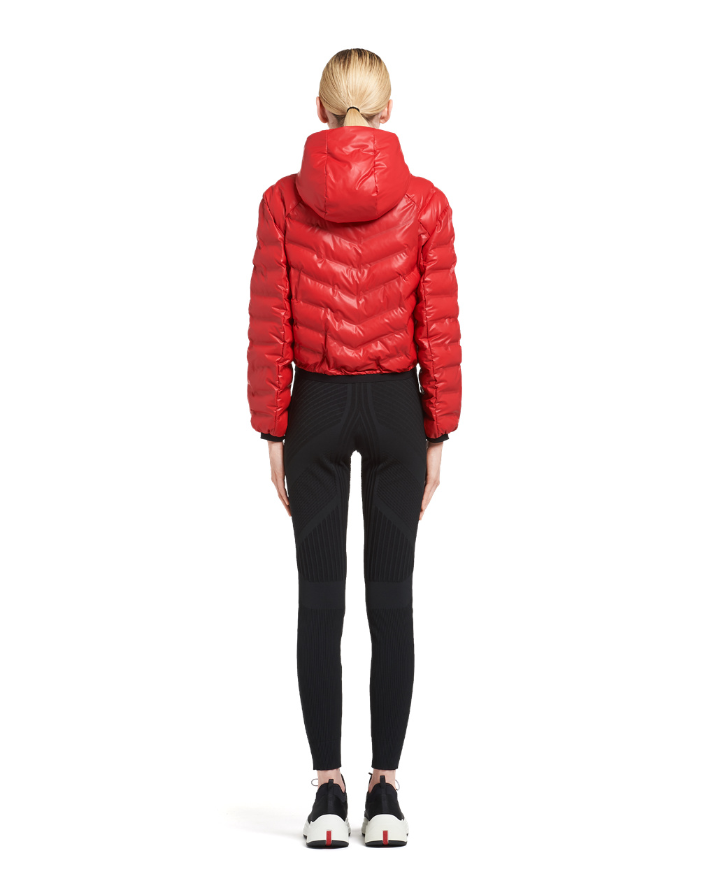 Prada Light Nylon Encapuchado Puffer Jacket Rojas | 89325-LYJD