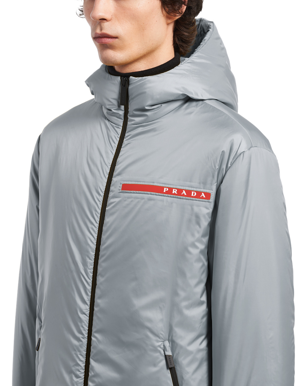 Prada Light Polyester Padded Jacket Aluminum | 78196-PUAT