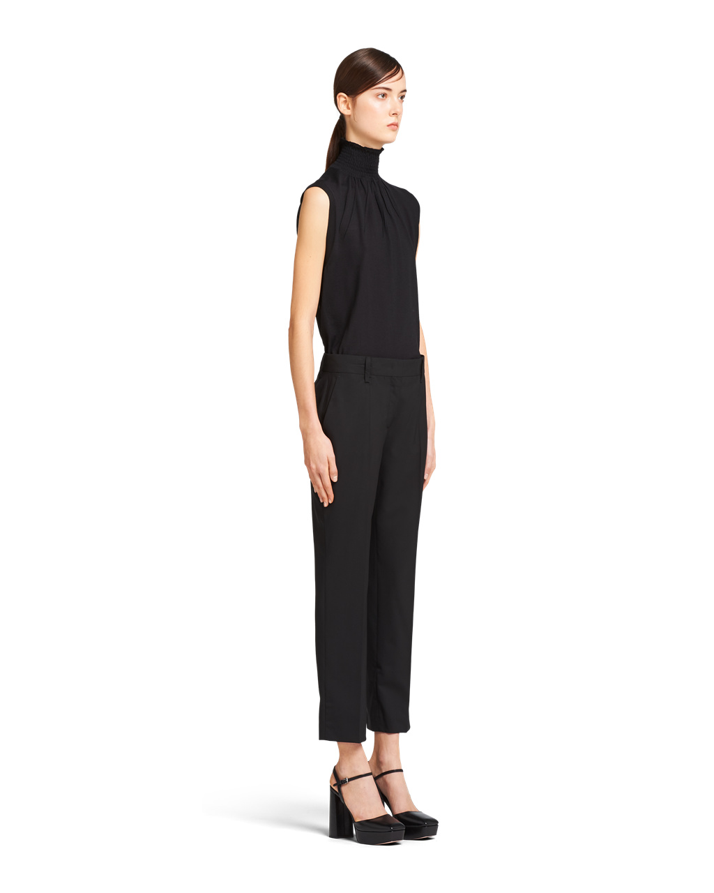 Prada Light Wool Trousers Negras | 87045-TSEP