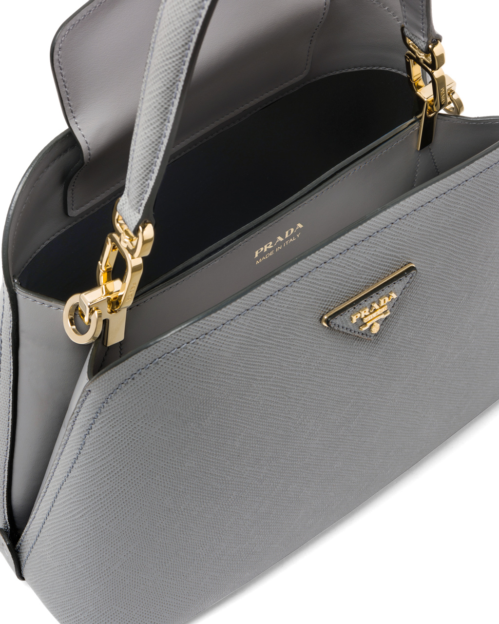 Prada Medium Saffiano Cuero Prada Matinée Bag Slate Gray | 47298-ZWXA