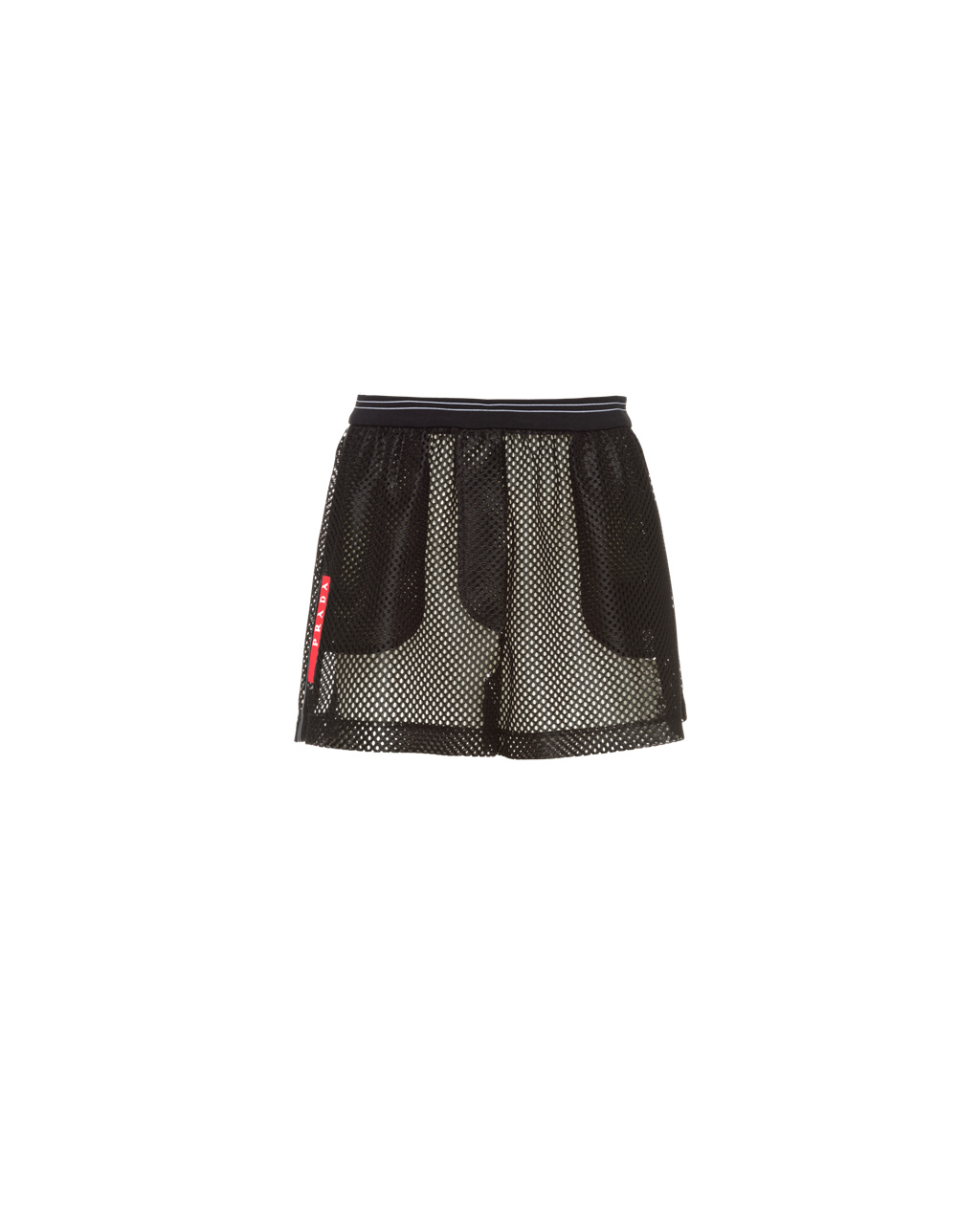 Prada Mesh Shorts Negras | 25186-ZBJT