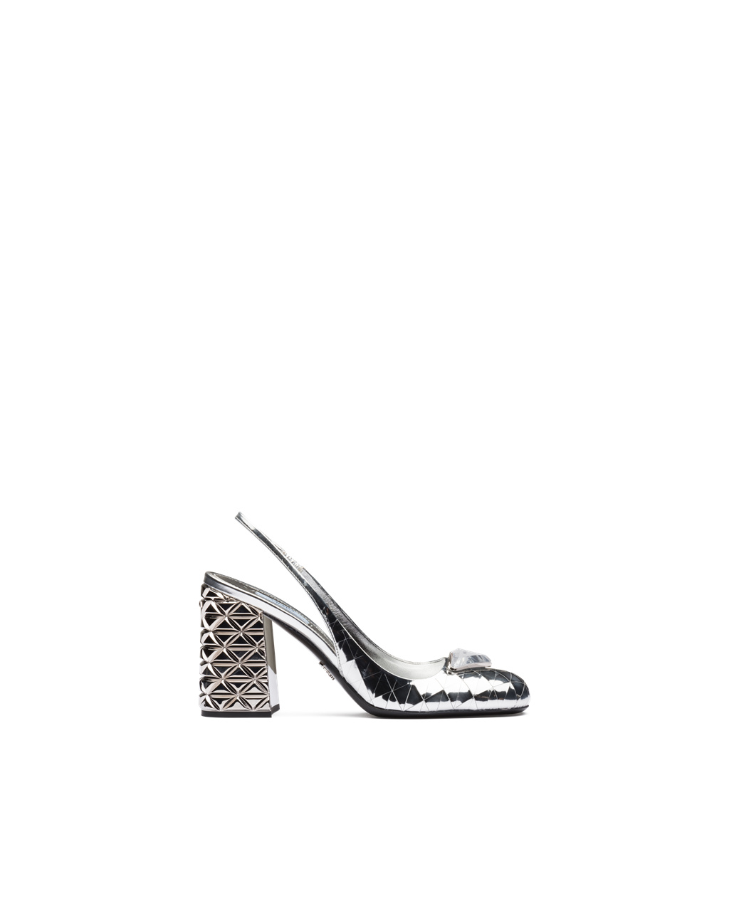 Prada Metallic Cuero Destalonadas Pumps Plateadas | 85306-YHKB