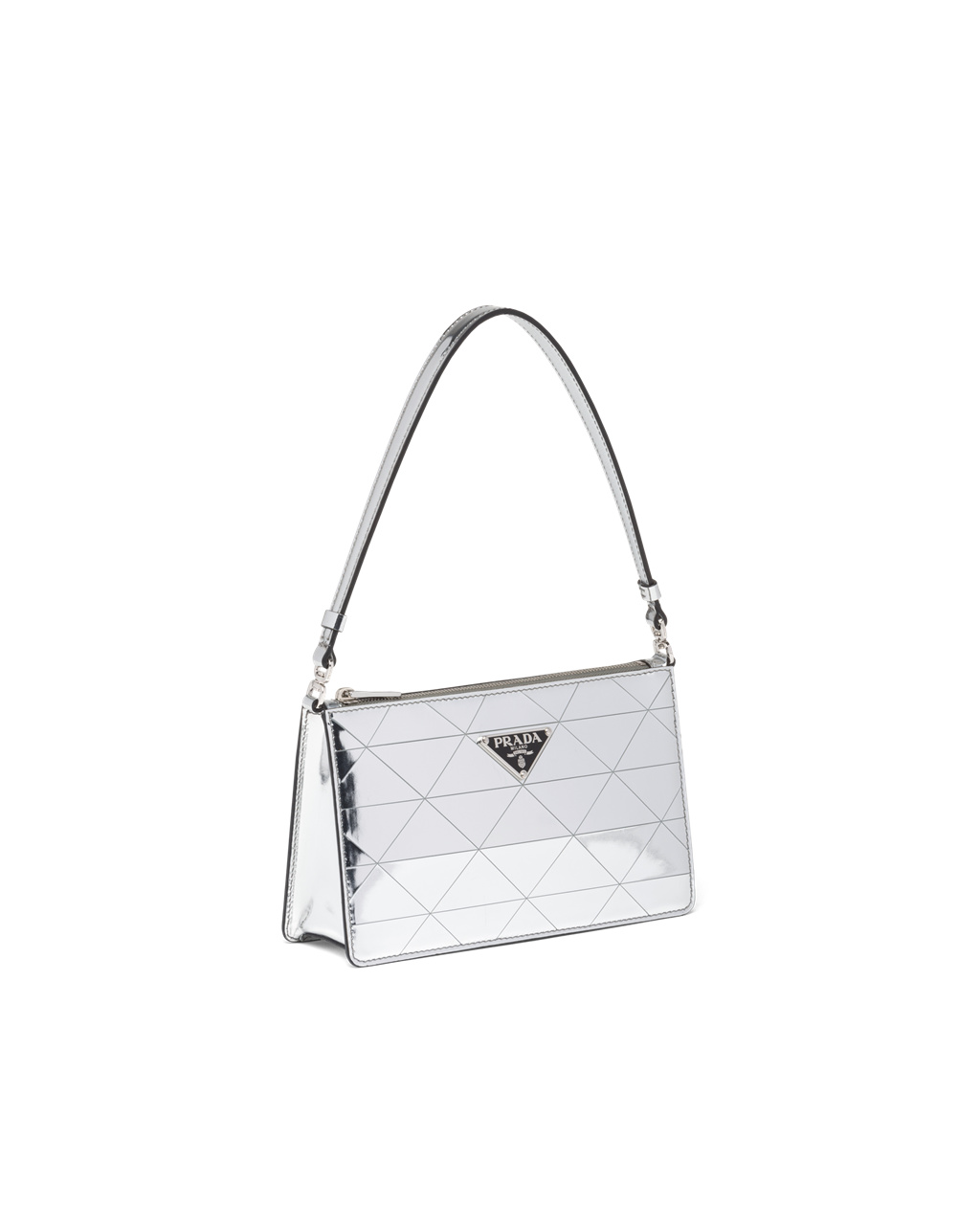 Prada Metallic Cuero Mini-bag Plateadas | 56971-SBEP