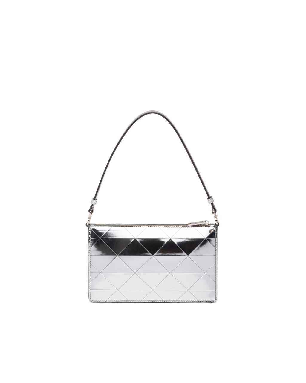 Prada Metallic Cuero Mini-bag Plateadas | 56971-SBEP